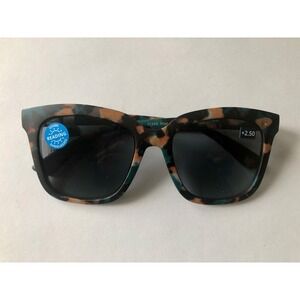 New First Class Teal Botanica Peepers Reading Sunglasses +2.50